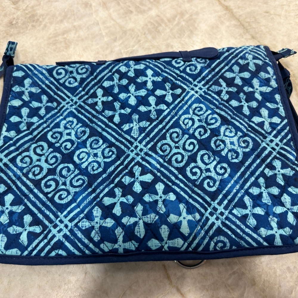 Vera Bradley Travel Organizer Hanging Jewelry Cosmetic Blue Quilted - Picture 5 of 7